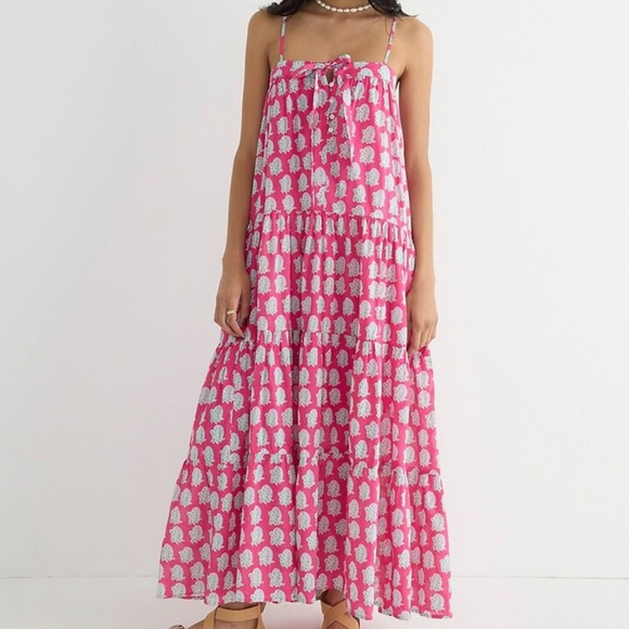J. Crew womans tie-front tiered paisley maxi dress size S - Picture 1 of 4